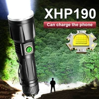 super bright xhp190 powerful led flashlight 18650 xhp90 high power torch light rechargeable tactical flash light usb hand lamp