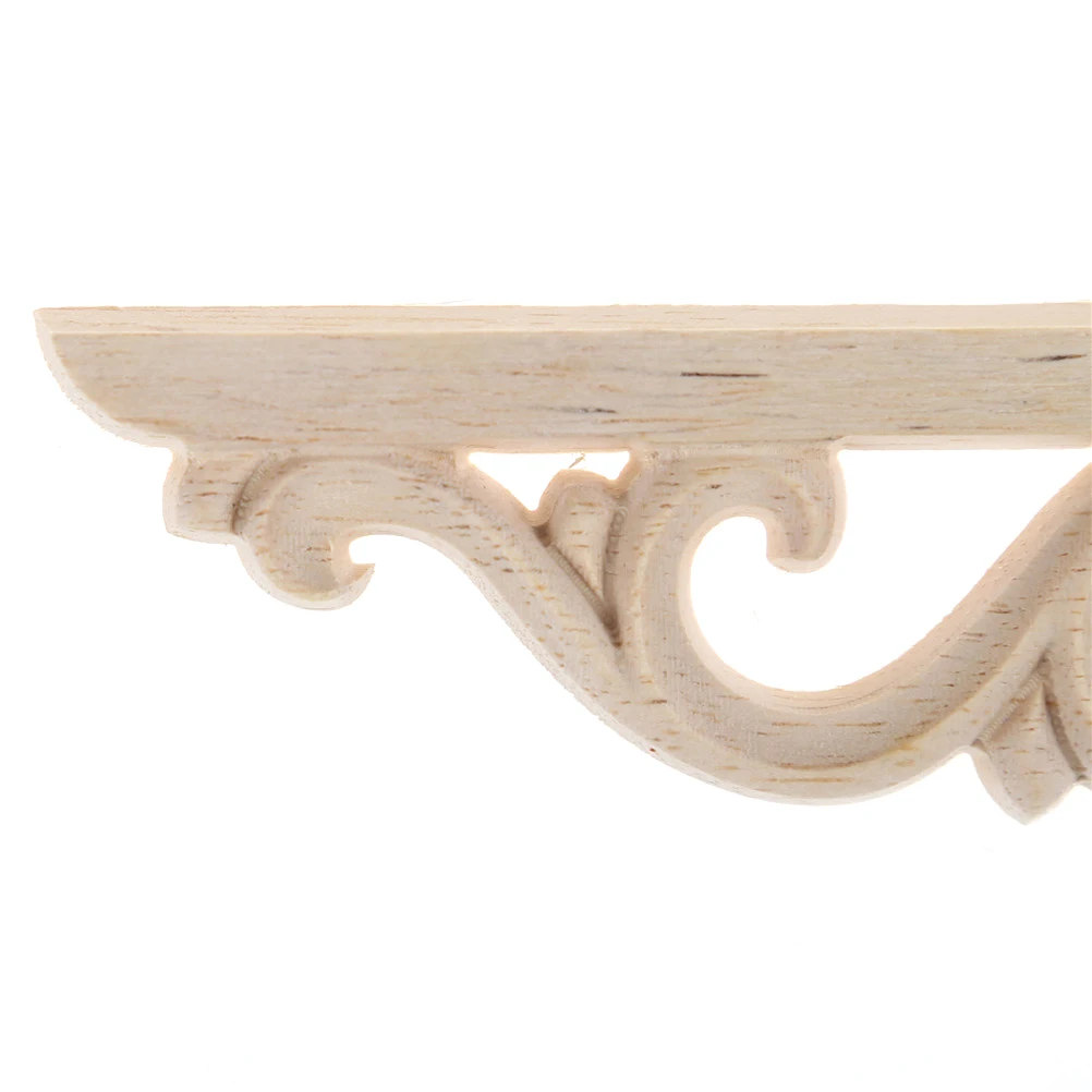 1 пара Неокрашенная древесина Резные углу накладка аппликация рама для домашней