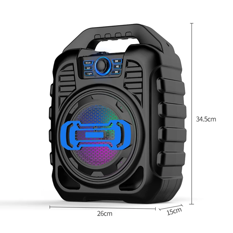 

9W 3D Surround Sound Portable Karaoke KTV Wireless bluetooth Speaker LED Lights Outdoor Dancing Singing with/without Microphone