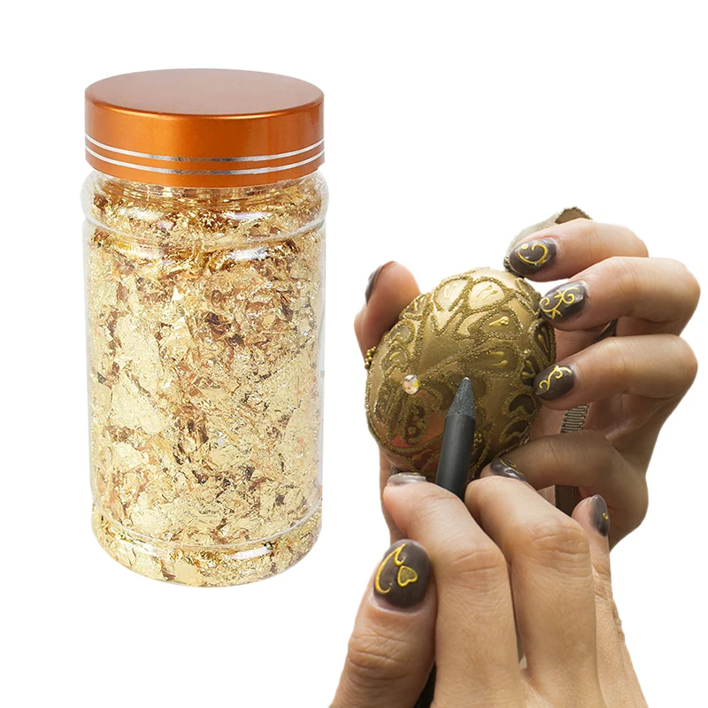 3g/bottle Золотой Серебряный медный лист Чешуйчатый подлинный золотой Schabin позолота