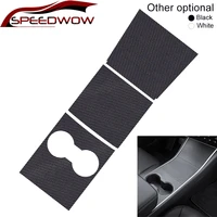 speedwow 3pcsset leather car central control panel protective patch for tesla model 3 2017 2019 car accessories