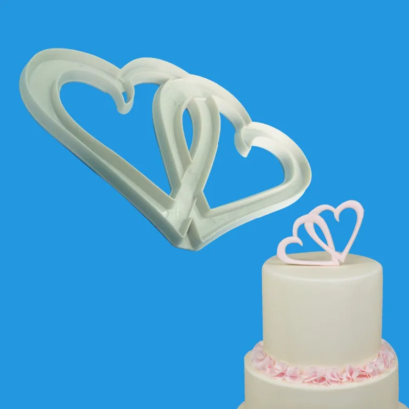 Прекрасный двойной Топпер для торта в форме сердца формочка печенья формы