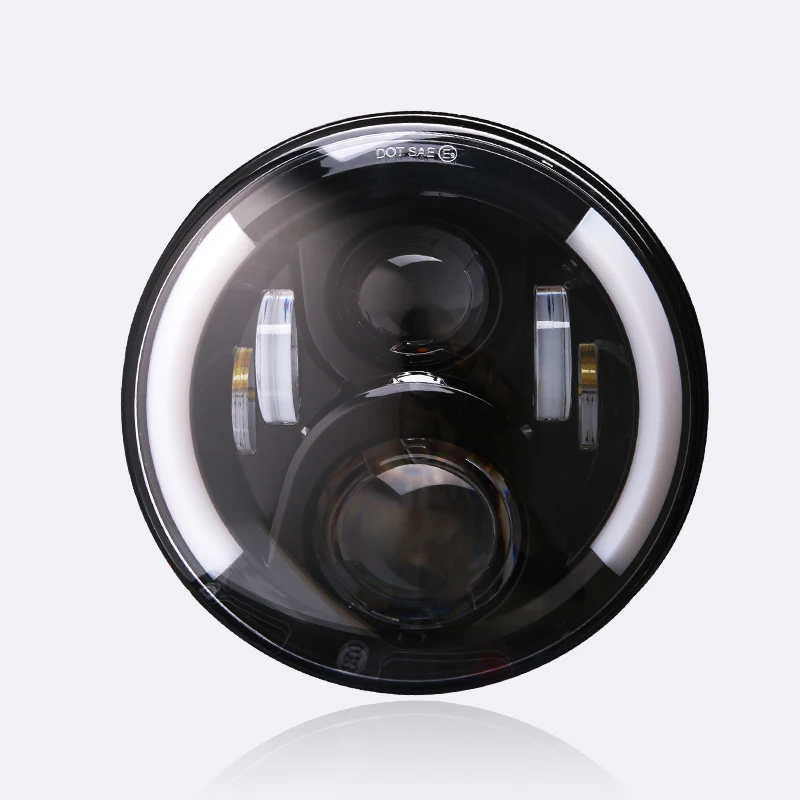 Круглый светодиодный головной фонарь для мотоцикла 7 дюймов с поворотным