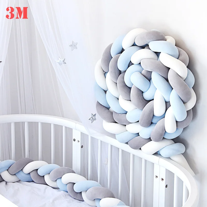 3M 4D 1 шт., 2 м/3 м, для новорожденных, детская кроватка, бампер, кровать, бампер, узел, декор для детской комнаты, для новорожденных, кровать, бампер, длинная плетеная Подушка, узел, кроватка - Цвет: 3M 4D