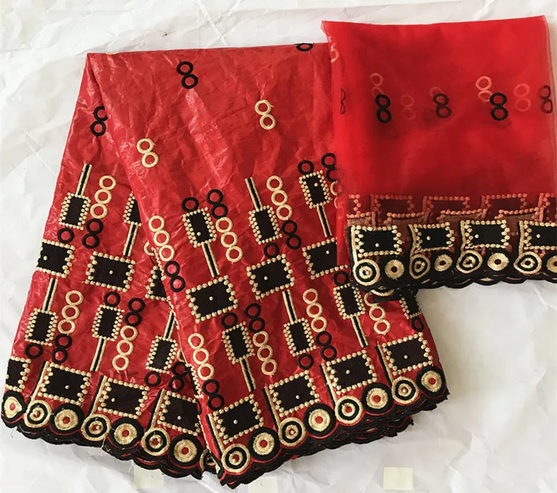 as picture Красная кружевная ткань africain bazin riche getzner brode торговля guinea brocade Ткань bazin riche ткань 5+ 2 ярдов/партия TA-29 - Цвет: as picture