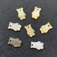1pcs natural sea shell pendant little bear shape jewelry making supplies accessories diy necklace earrings charms for bracelet