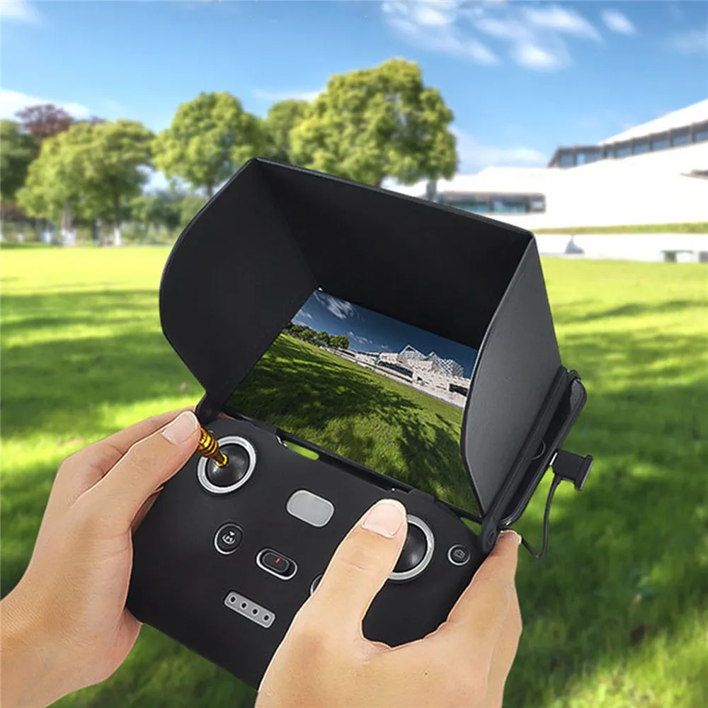 

For DJI Mavic Air 2 Remote Control Sun Shade Foldable Monitor Phone Hood Silicone Protective Cover Case Metal Joystick Cap