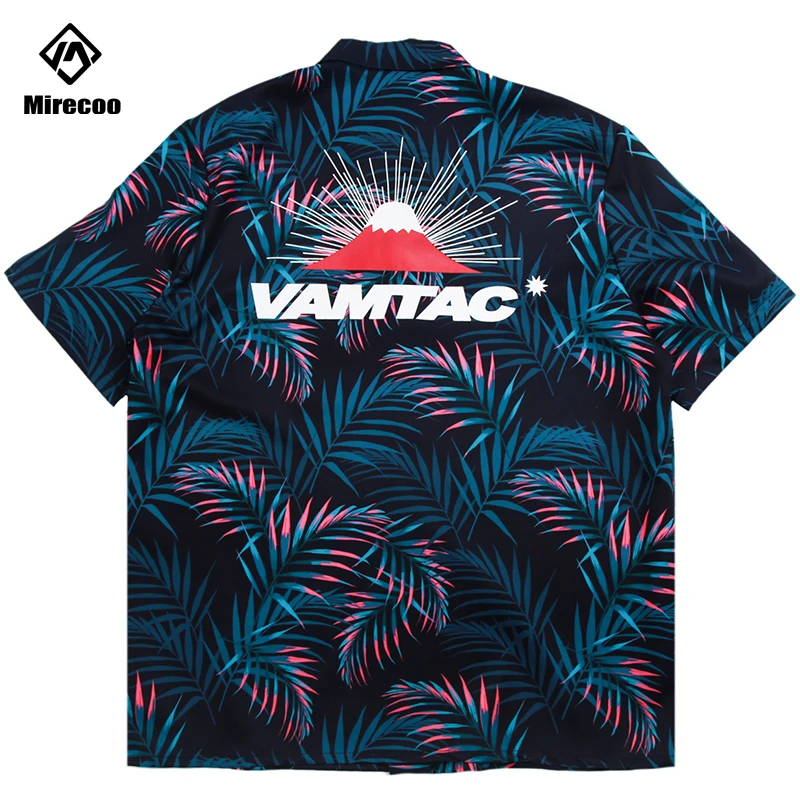 Мужская хипстерская рубашка с карманами летняя пляжная в стиле Харадзюку