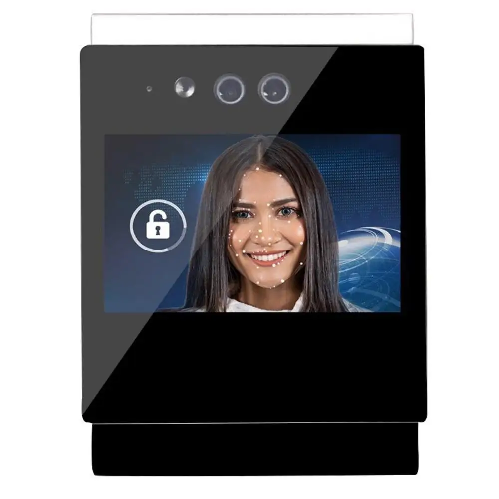 5 inch TCP/IP wifi Dynamic face recognition time attendance access control 2.0 MP camera 20000 faces temperature detection M6 |