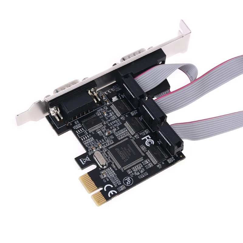 

TXB071 PCI Express Add on Card 4 Ports Serial Riser Cards Multi RS232 DB9 COM PCIe Expansion Adapter Converter P82A