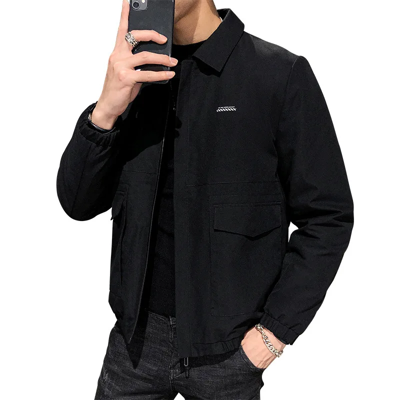 

jacket Down han edition men's new winter 2020 thermal long sleeve coat lapels, men's fashion city leisure men's clothing