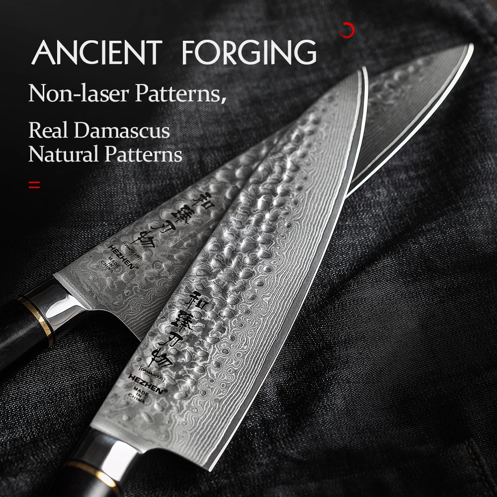 Профессиональные японские поварские ножи HEZHEN 8 дюймов высокоуглеродистые острые