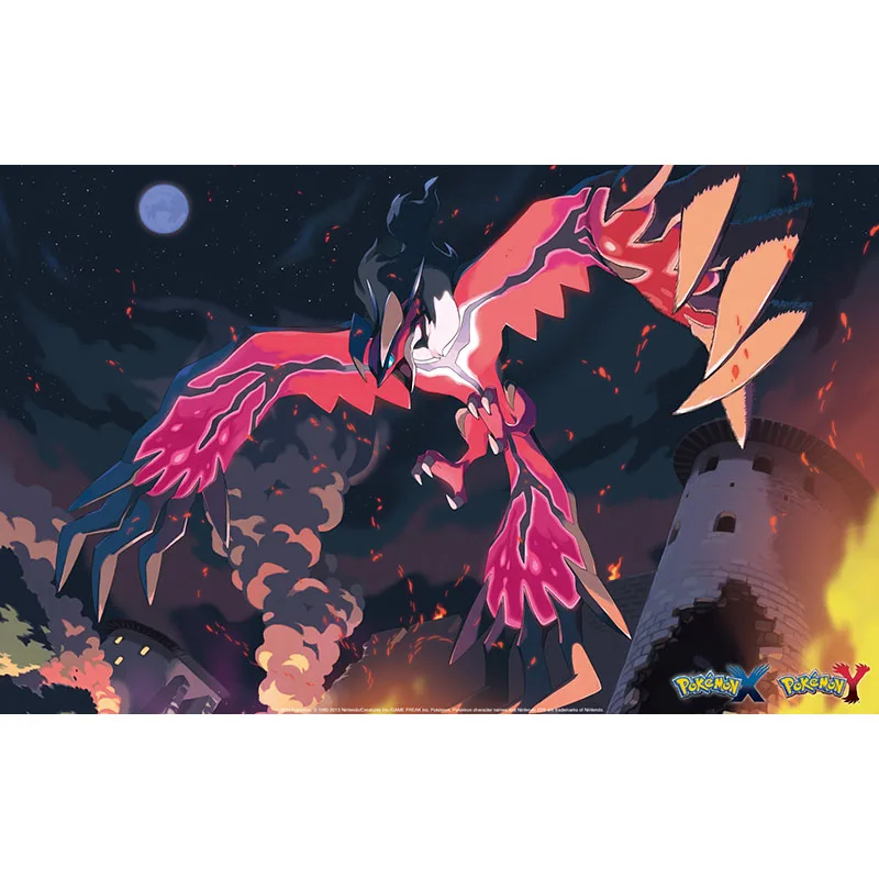 

Bandai Pokemon Playmat Mat PTCG Acessories for Kids XY Yveltal Animal Monster Anime Character Pattern Board Card Game Toys