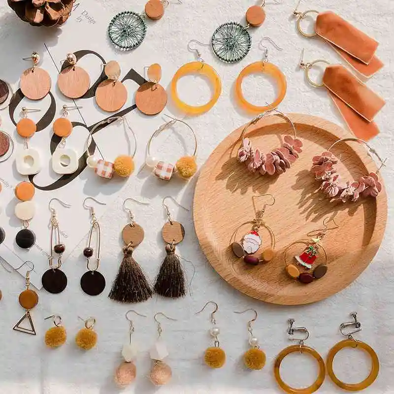 Акриловые серьги 2019 большие эффектные для женщин полимерные овальные квадратные