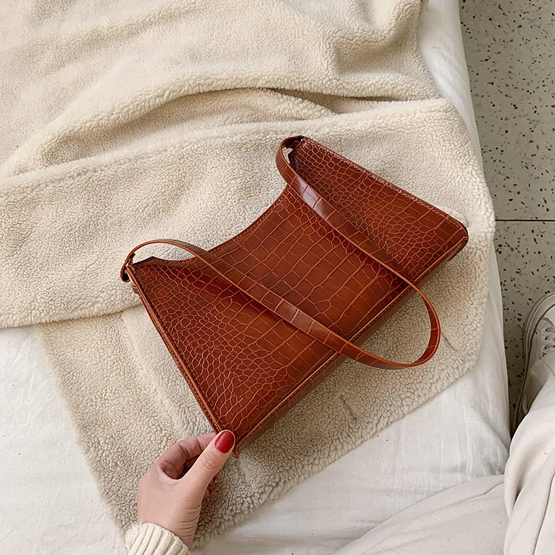 

European Fashion Simple Women's Designer Handbag Women's Alligator Handbags Quality Shoulder Messenger Bag Casual Tote Bag