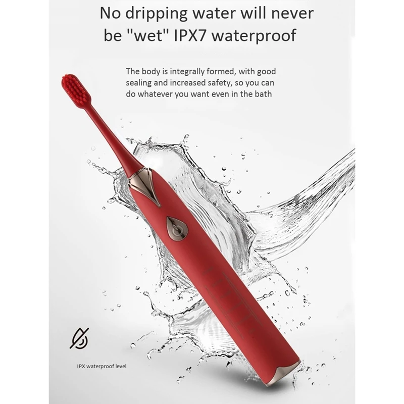 

Ultrasonic Sonic Electric Toothbrush USB Rechargeable Powerful Adult Washable Automatic Electric Tooth Brush