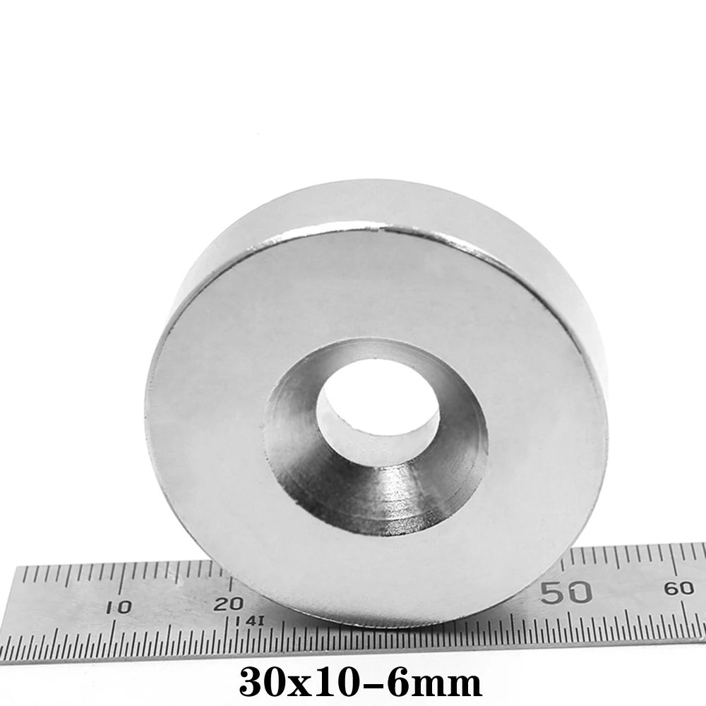 Мощные неодимовые магниты отверстие 30*10 мм постоянный круглый потайной Магнит