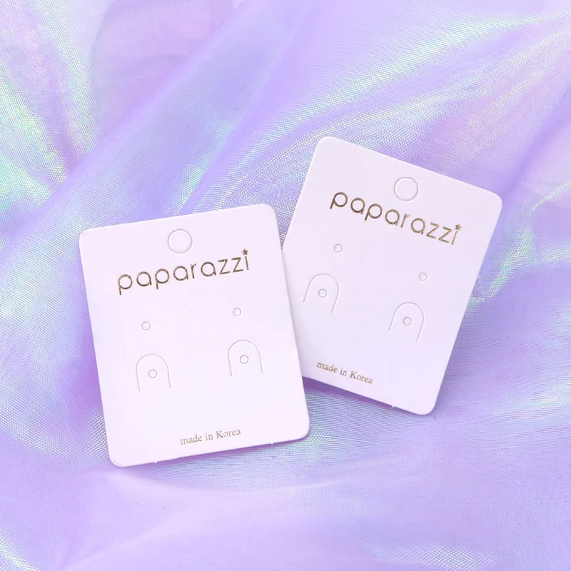 

Hot Stamping Logo Paper Earings Display Packing Card Jewelry Favor Show Thick White Cardboard