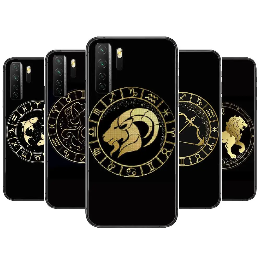 

luxury Twelve constellations Black Soft Cover The Pooh For Huawei Nova 8 7 6 SE 5T 7i 5i 5Z 5 4 4E 3 3i 3E 2i Pro Phone Case cas