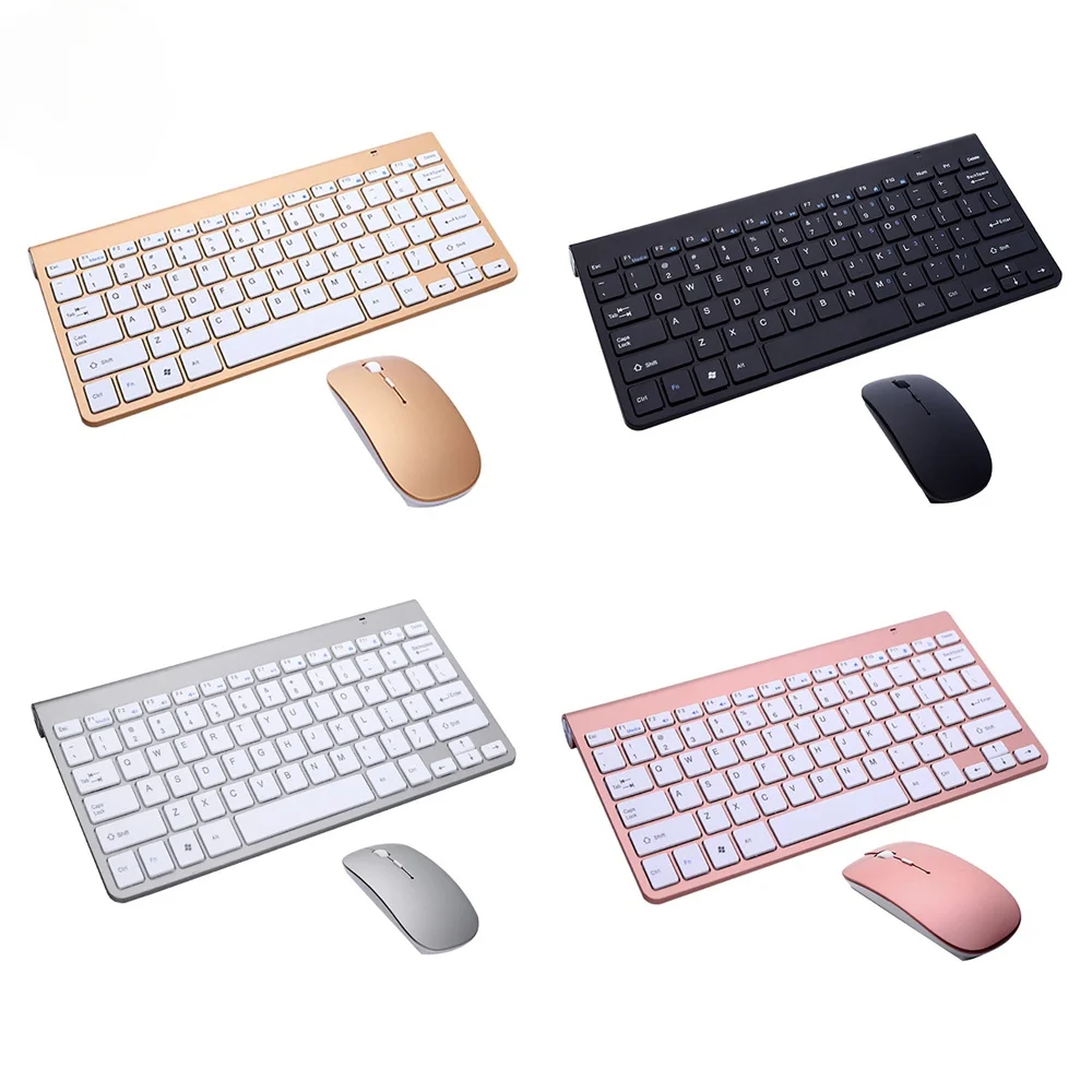 

2.4G Wireless Keyboard and Mouse Mini Multimedia Keyboard Mouse Combo Set for Desktop PC Notebook Laptop Mac with USB Receiver