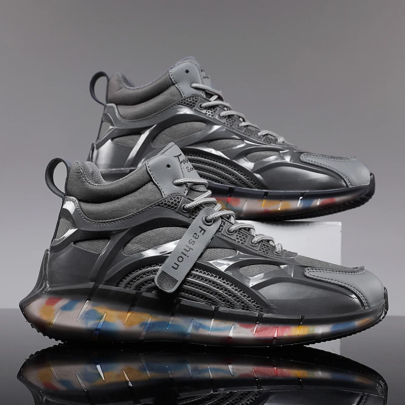 

Амортизирующие беговые кроссовки для мужчин и женщин, Повседневная Эластичная сетчатая обувь из красной и черной ткани, 2021