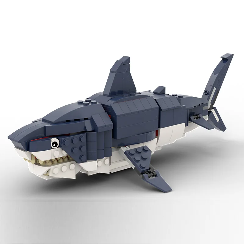 Модульные строительные блоки Megalodon морские животные доисторическая Акула модель