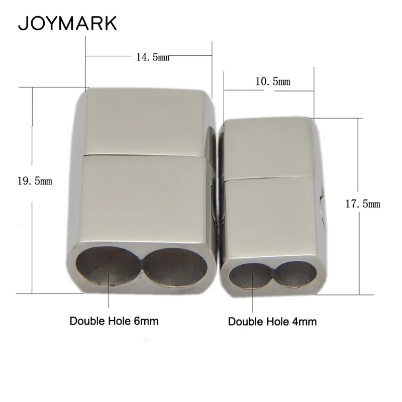 Гладкие магнитные застежки из нержавеющей стали 316L с двумя отверстиями 4 мм 6