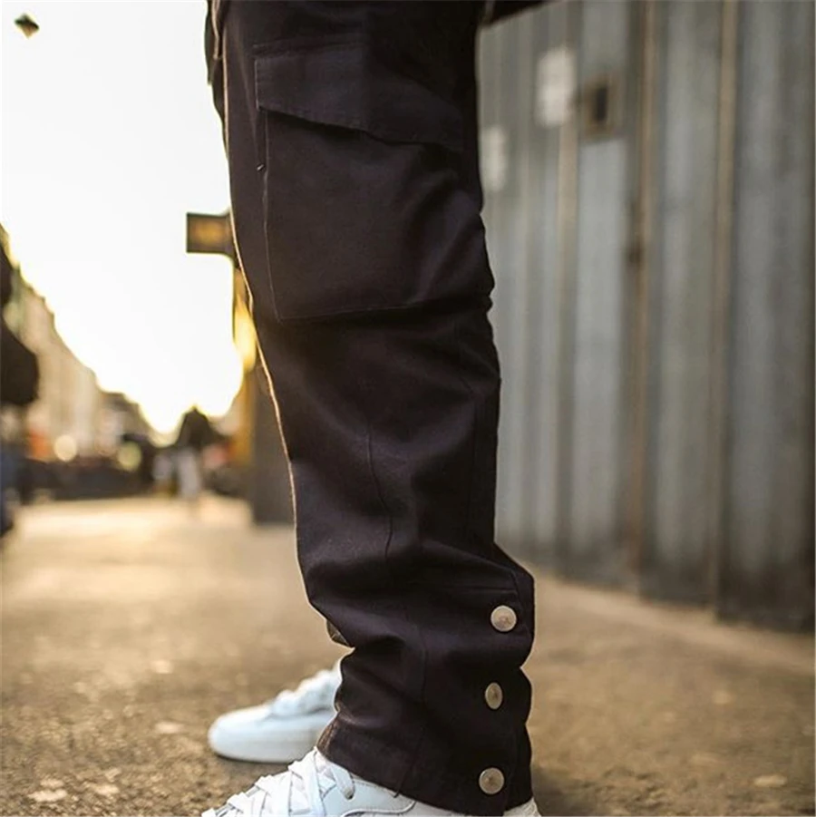 

Street Apparel Cargo Brand Pants Men 2021 Hip Hop Jogging Pants Fashion Pants Gyms Casual Jogging Pants Men's Fastener Pants