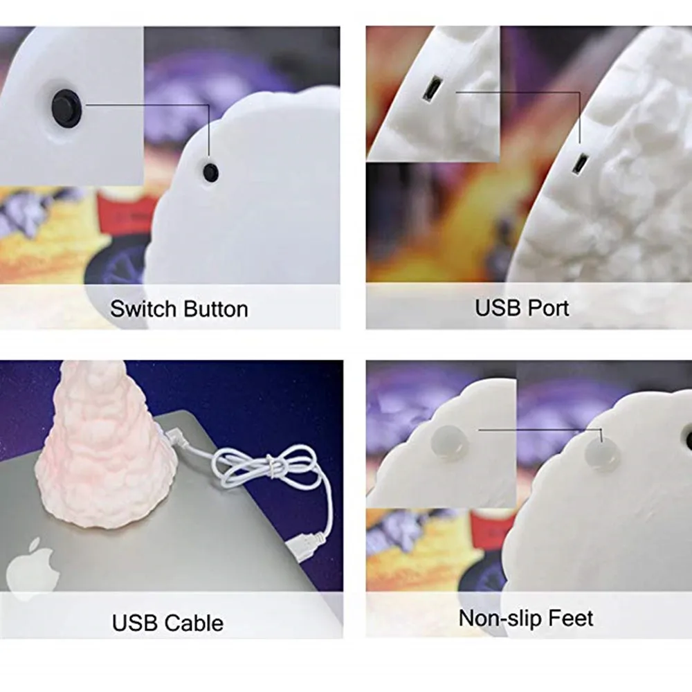 3D печать Космический Шаттл лампы и в виде Луны ракетная лампа Ночной светильник