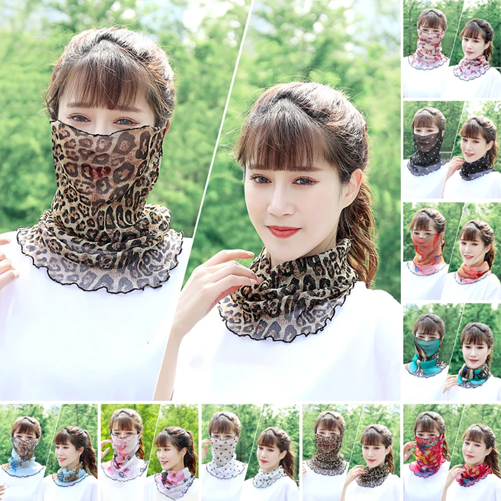 

Women's Summer Outdoor Sunshade And Sunscreen Face Veil Neck Protection Bib Fashion Breathable Scarf Mesh Headband