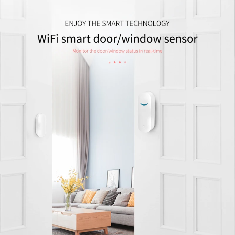 Детекторы Tuya Smart WiFi датчик для двери открытия дверей приложение Life совместимо с