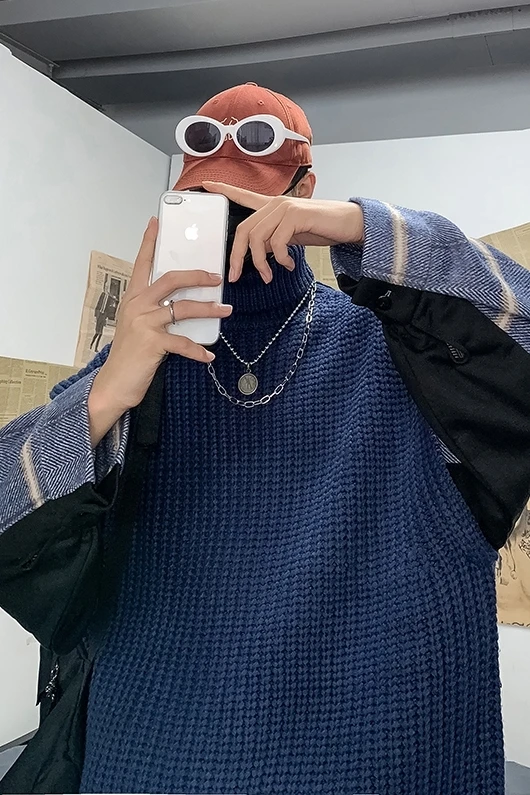 Осень-зима 2019 новый корейский пуловер с имитацией двух частей Модный