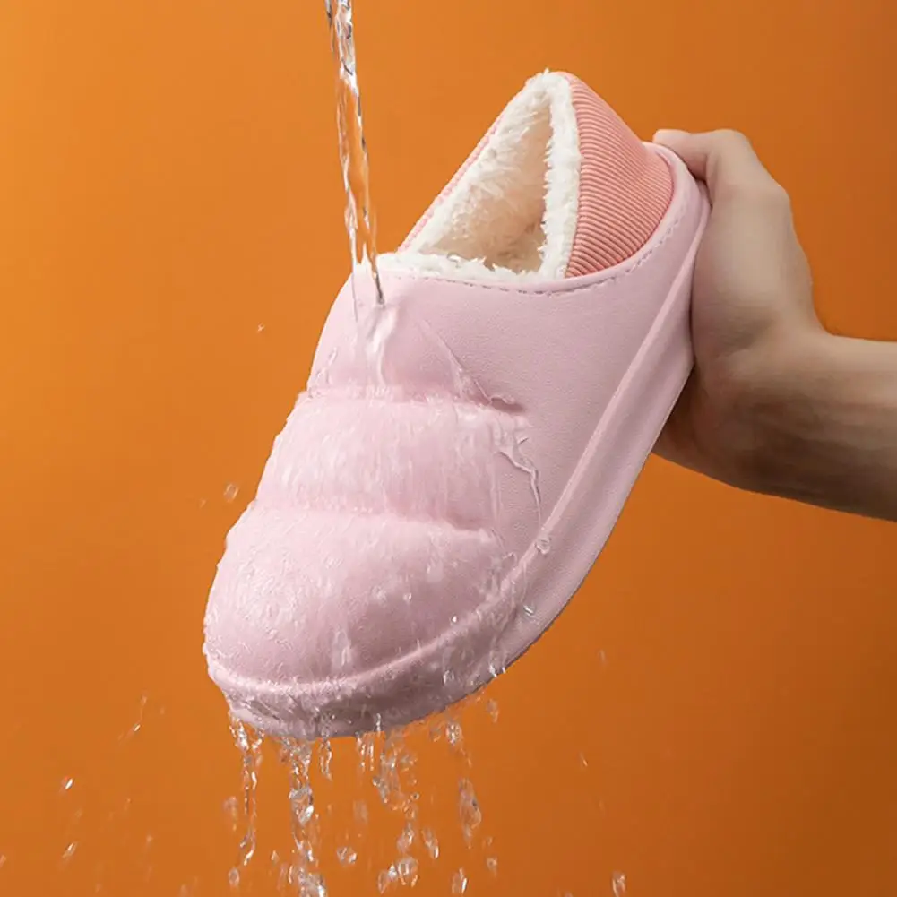 

Great Home Cotton Slippers Windproof Wear-resistant Plush Lined Soft Warm Slippers Indoor Slippers Indoor Slippers 1 Pair
