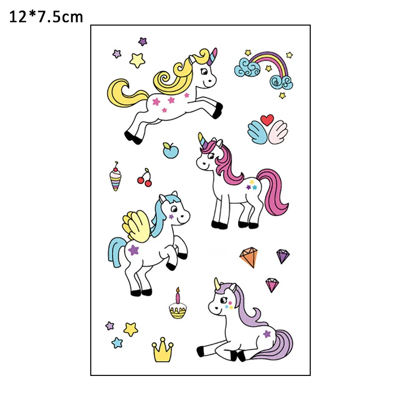 1 шт. водостойкая тату-наклейка в виде единорога | Дом и сад