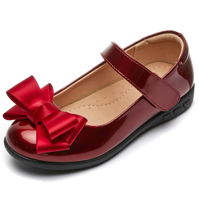 

Top Quality Red White Black School Student Leather Shoes Girls Princess for Wedding Party Children Dance Performance