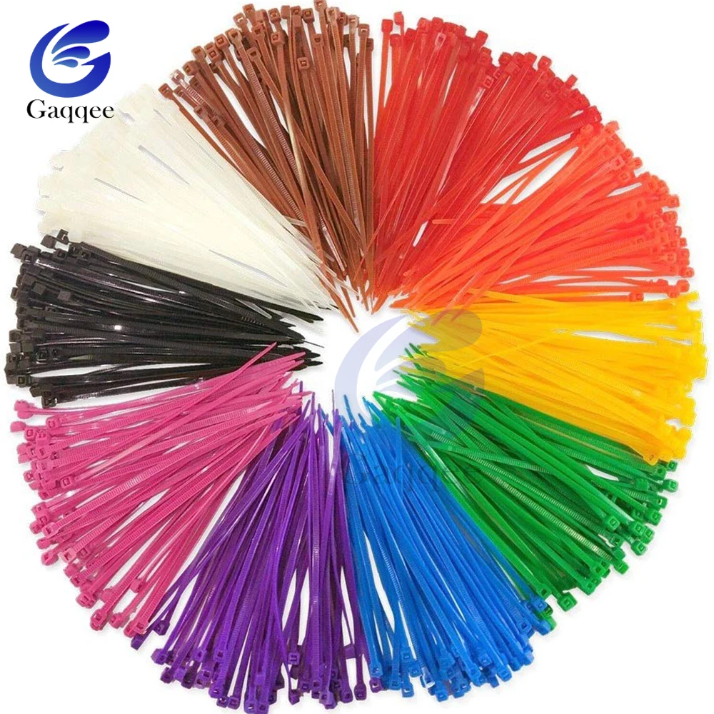 

100mm Nylon Cable Tie 100pcs/pack Self-locking Nylon wire binding wrap straps 12 color width 2.5mm SGS Certified
