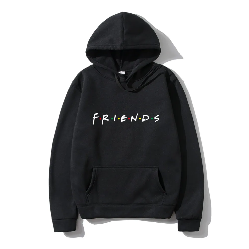 

Women's Fashion Friends Hoodies Harajuku Letters Print Pocket fleece Warm Pullovers Hip Hop Loose Solid Female Sweatshirts Hoody