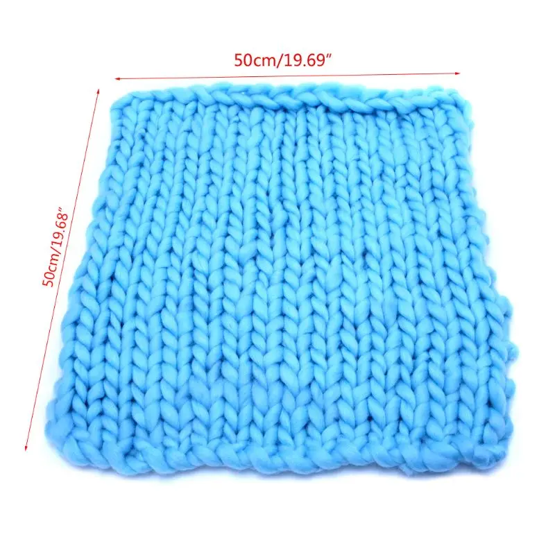 

M89CSoft Crochet Wool Basket Warm Wrap Baby Newborn Photography Props Blanket Pink/Khaki/Blue/White/Gray