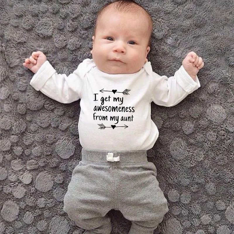 Забавные детские комбинезоны I Get My Awesomeness от тети для мальчиков и девочек
