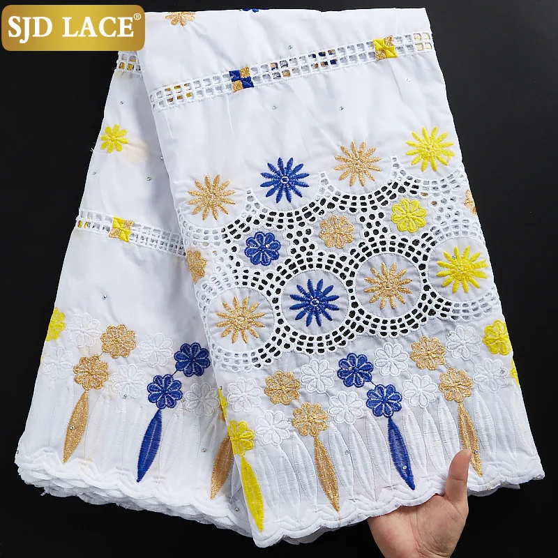 

SJD LACE Royal Bule Swiss Voile Cotton In Switzerland 2021Newly African Lace Fabric 100% Cottons Dubai Laces For Wedding A2291