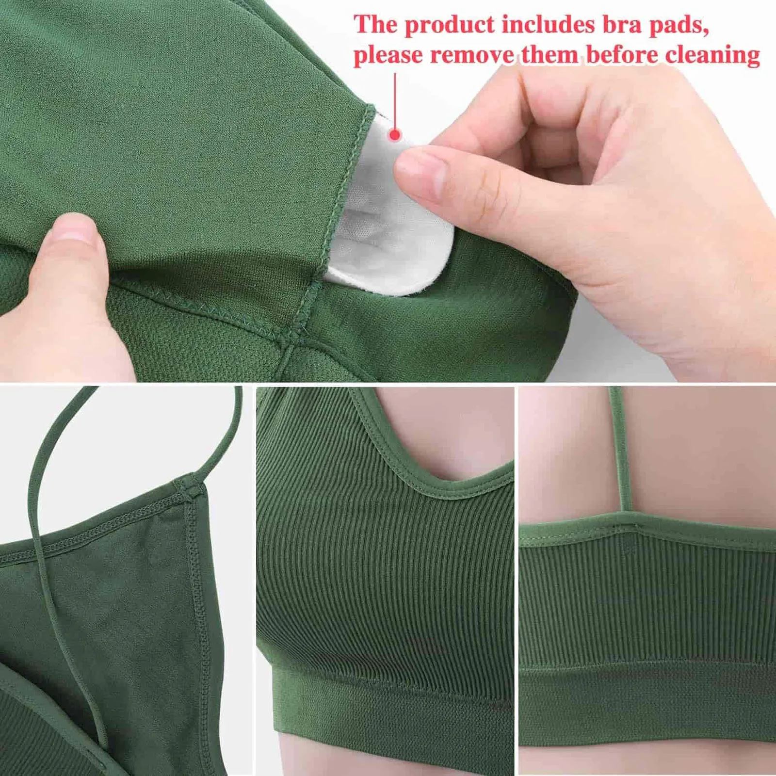 

Women 6 Pieces Sexy Bra V Neck Seamless Padded Camisole Bandeau Solid Colors Short Vest Tube Top Brassire Femme