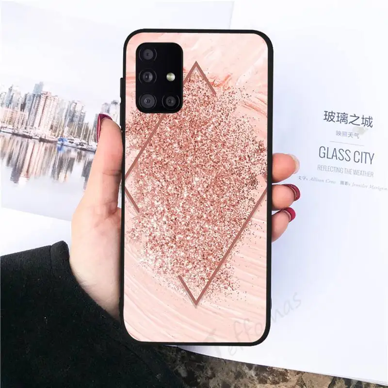 

Gold Rose Love heart Bling Phone Case black For Samsung galaxy S 21 20 10 8 A 51 71 50 21s 70 40 20 20e note 10 plus Ultra 5g fe