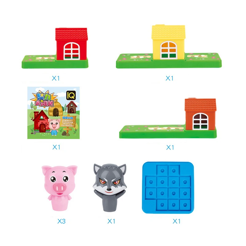 

Skill-Building Smart Board Games Three Little Pigs Child IQ Training Challenges Educational Intelligence Kid Toy Children Gift
