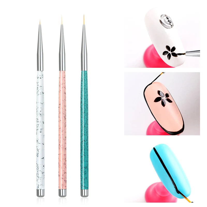 

3pcs/set Nail Art Liner Brush French Stripe Ultra-thin Line Drawing Painting Manicure Pen DIY Brushes Drawing Manicure Tools