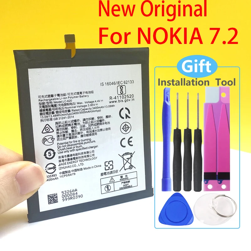 new original lc 620 battery for nokia 7 2 6 2 ta 1198 ta 1200 ta 1196 3500mah mobile phonegift tools free global shipping