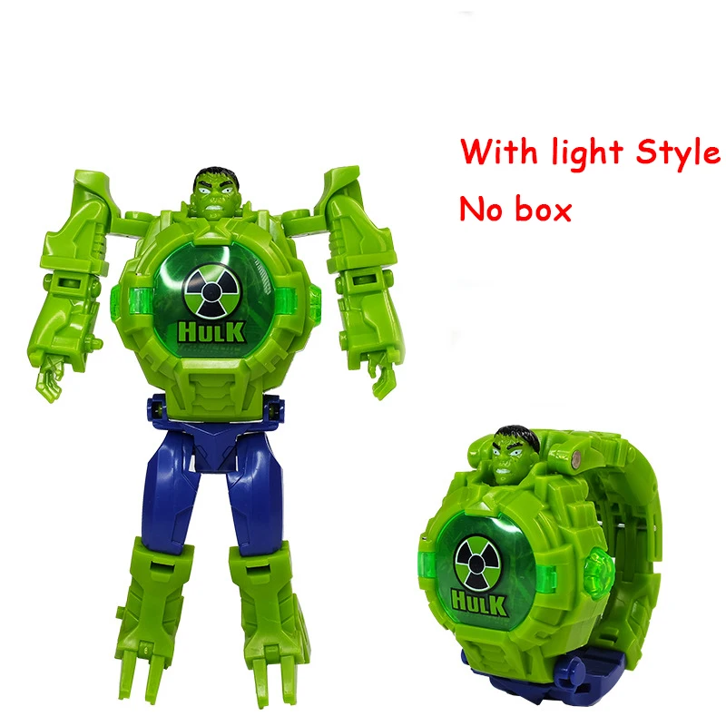 Hulk B opp Мультфильм робот часы игрушки деформации Мстители дети трансформации Супер Герои Капитан Америка Железный человек наручные часы фигурка игрушка - Цвет: Hulk B opp