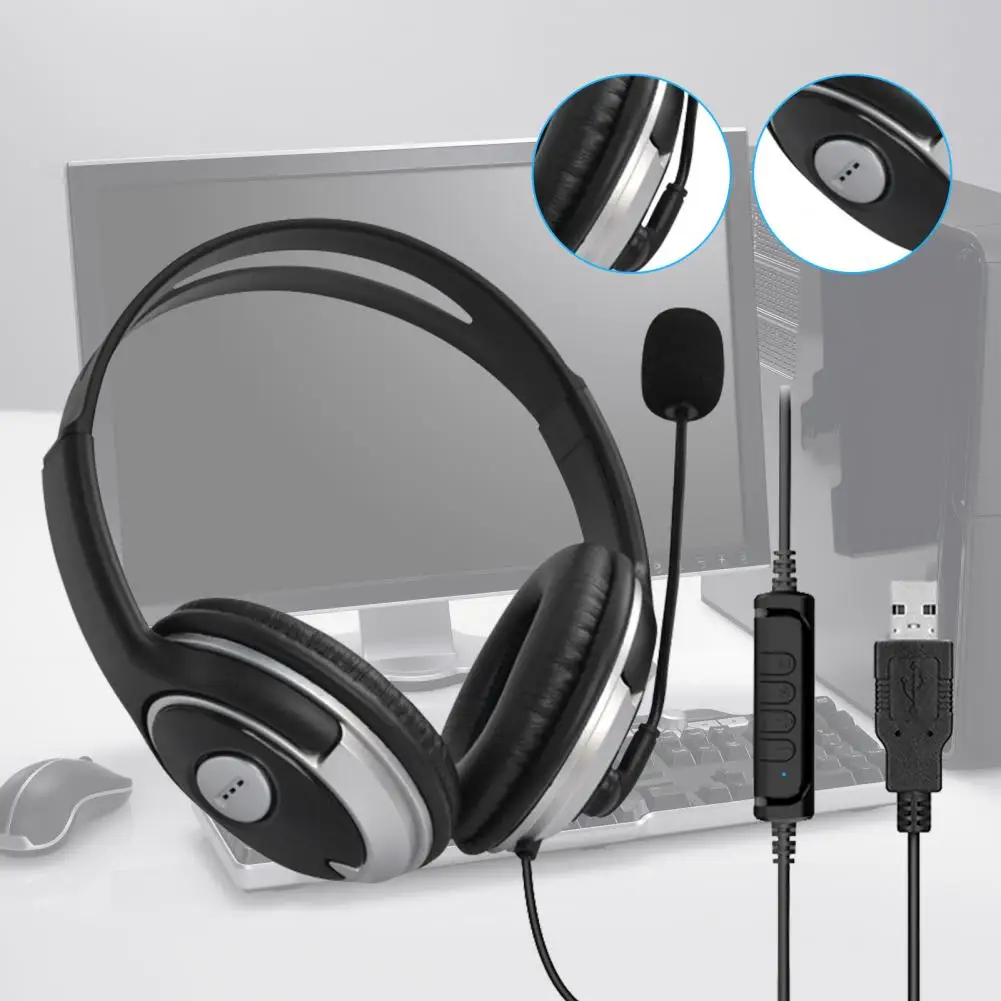 Компактные прочные USB-наушники с шумоподавлением проводные наушники из