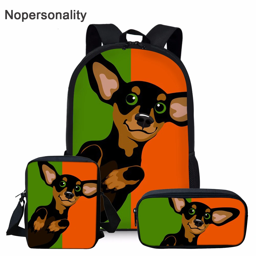 

Nopersonality Kawaii Dog Print School Bag for Kids Cute Dachshund Boys Girls School Bookbags Stylish 3D Animal Children's Bags