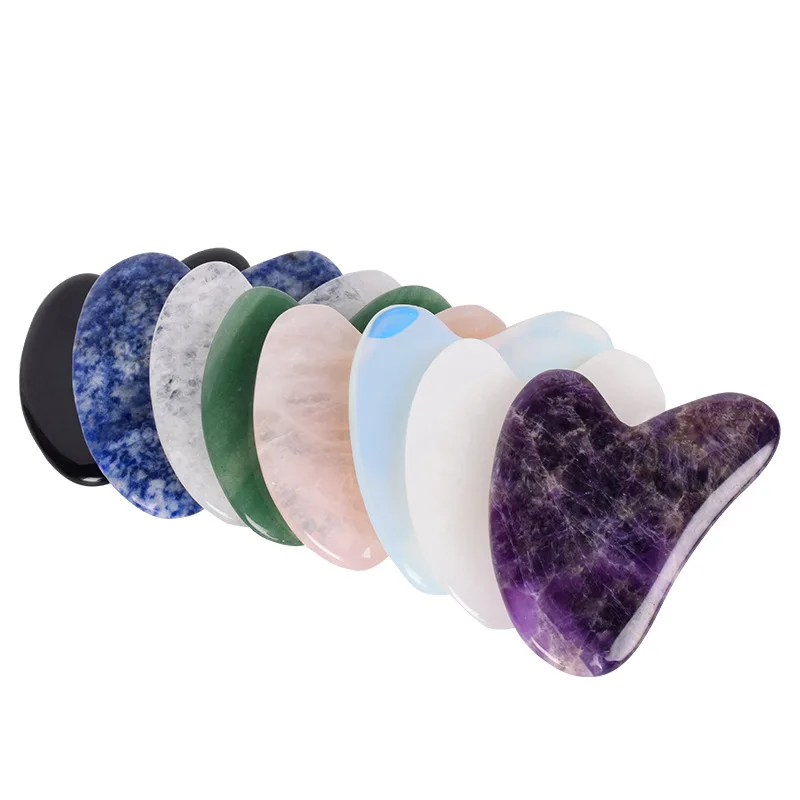 Каменная доска из розового кварца нефрита гуаша натуральный скребок массажер