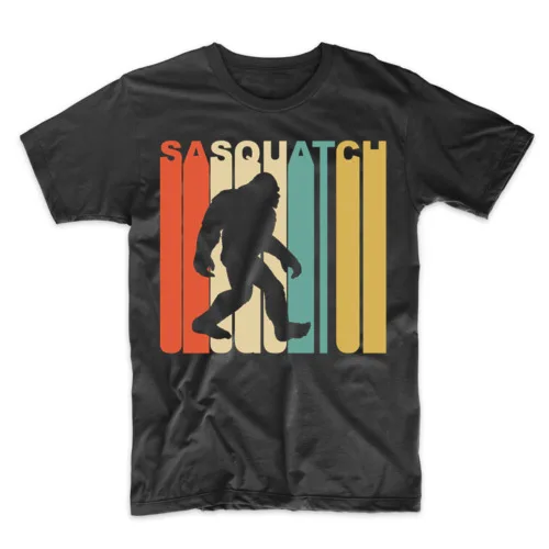 Ретро стиль 1970's Sasquatch силуэт футболки с Йети | Мужская одежда